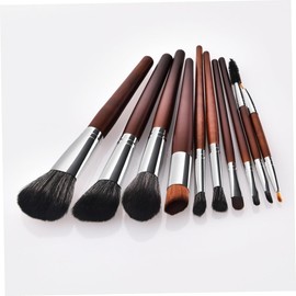 FOMIYES 10pcs Wooden Handle Nylon Bristles Makeup Brush Set for Women Professional Cosmetics Brush Kit for Daily and Special Occasions Easy to Hold and Use