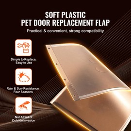 Happybuy Pet Door Replacement Flap, Measures 10.25" x 16.25" Longer Lasting, Compatible with Happybuy Flap Pet Doors, Thickened PVC Dog Door Replacement Flap with Long Magnetic Strip (Large)