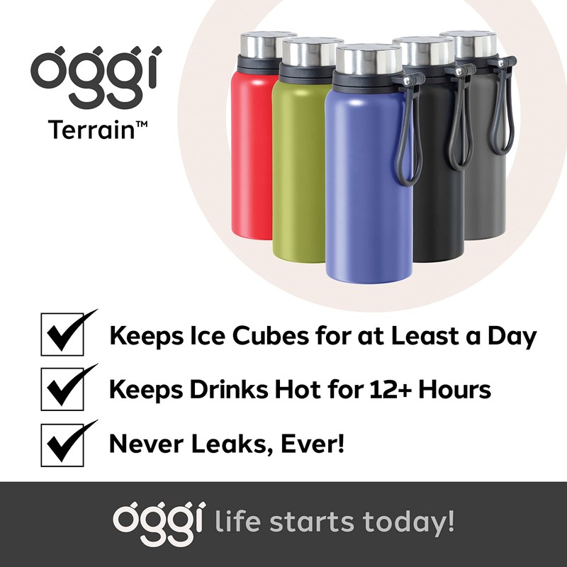 OGGI Terrain Insulated Stainless Steel Water Bottle - Large 32-Ounce