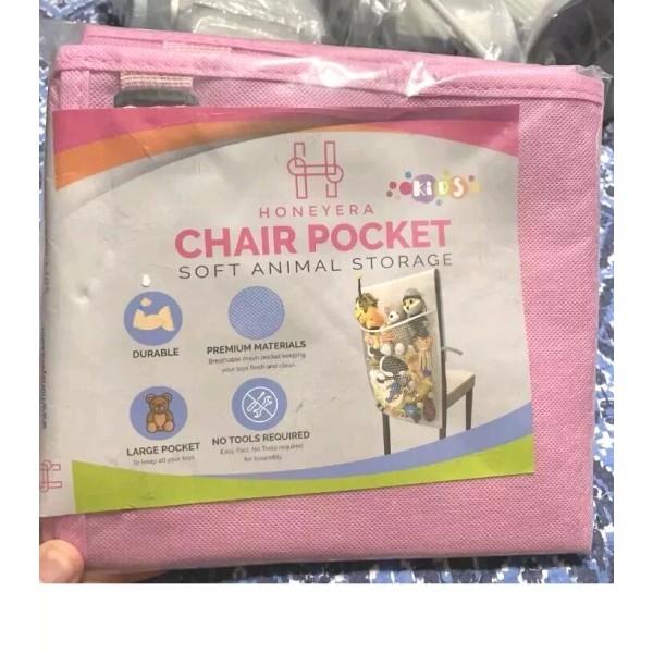 Honeyera Chair Pocket for Soft Stuffed Animal Storage - For