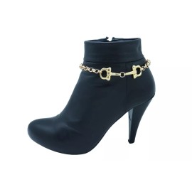 Alwasytyle4you Women Gold Color Metal Chain Boot Bracelet Anklet Shoe Clasp Hook Charm Jewelry