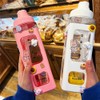 Snblzhef Kawaii Water Bottle with Straw 3D Cute Bear Sticker