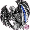 American Thin Blue Line Law Enforcement American Flag Eagle Decal