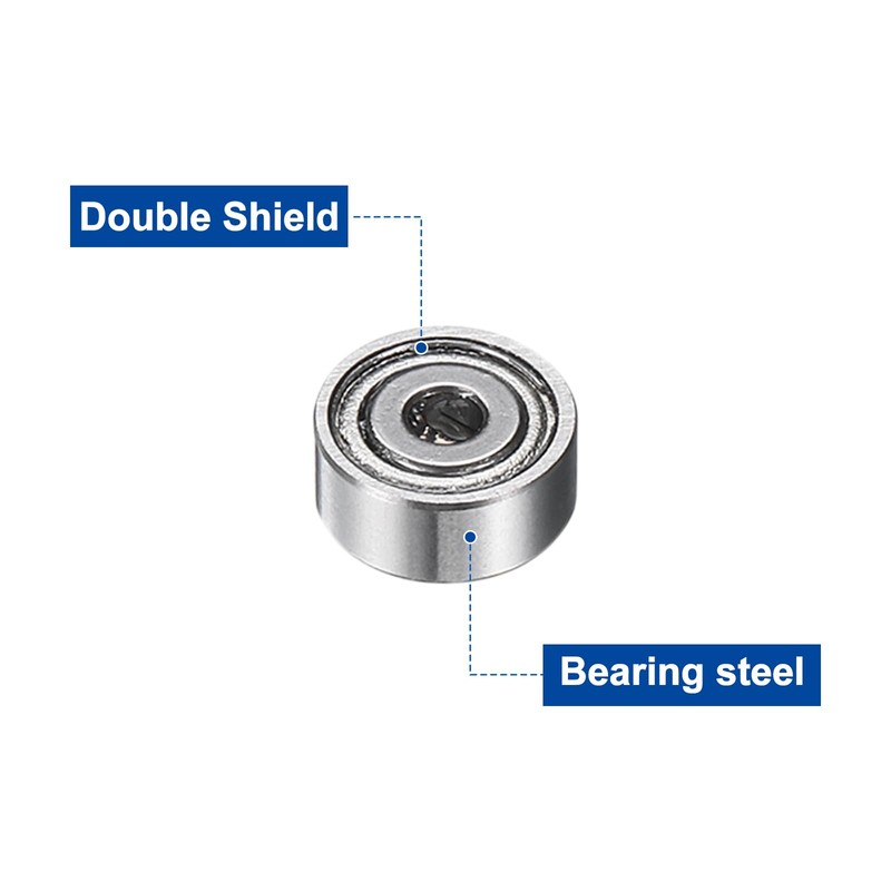 sourcing map 12Pcs MR72ZZ Small Bearing, 2mm ID 7mm OD