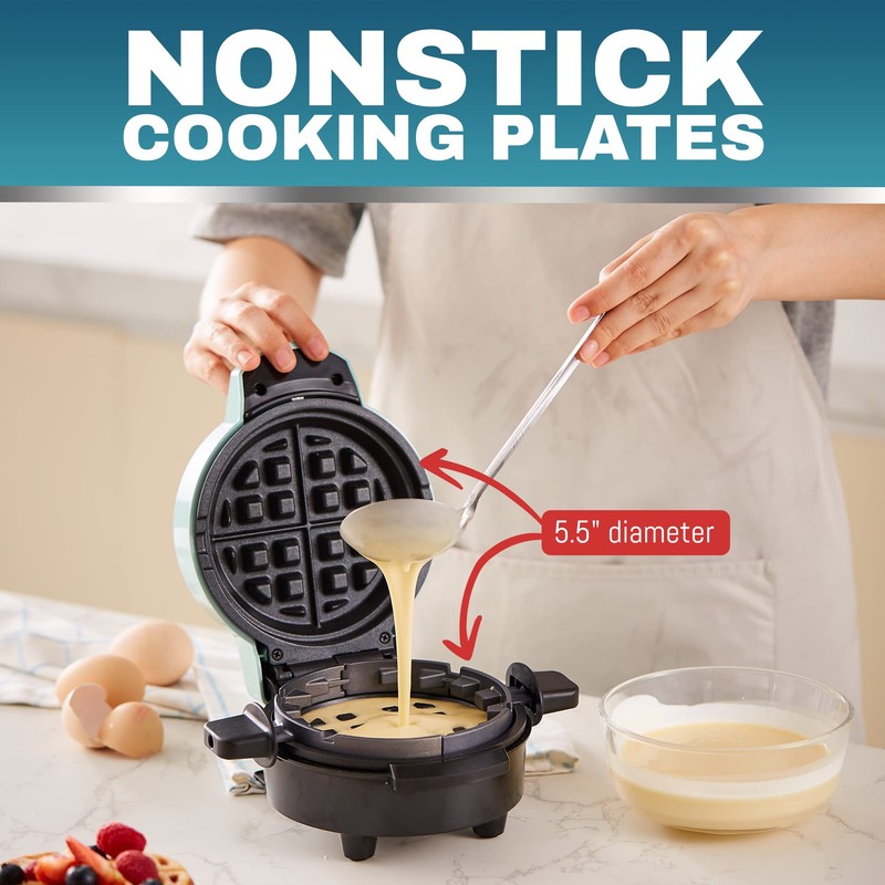 Elite Gourmet EWM380M Nonstick Fluffy Stuffed Waffle Maker, 1.5-Inch Jumbo