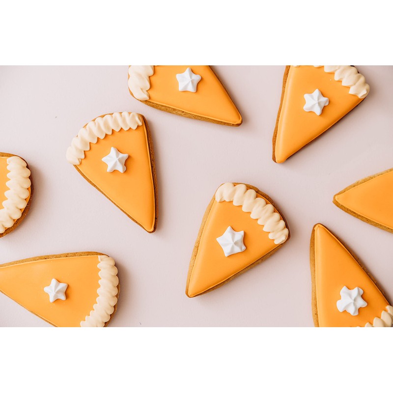 COOKIEQUE 3-Piece Candy Corn Cookie Cutter, Fall Thanksgiving Pumpkin Pie