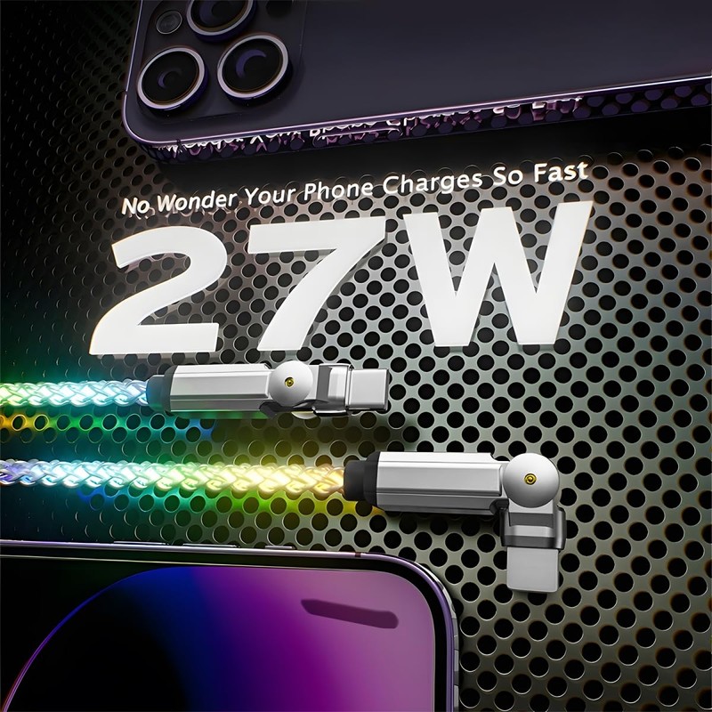 USB-C Light Up Cable 2 Pack 6.6ft LED USB C