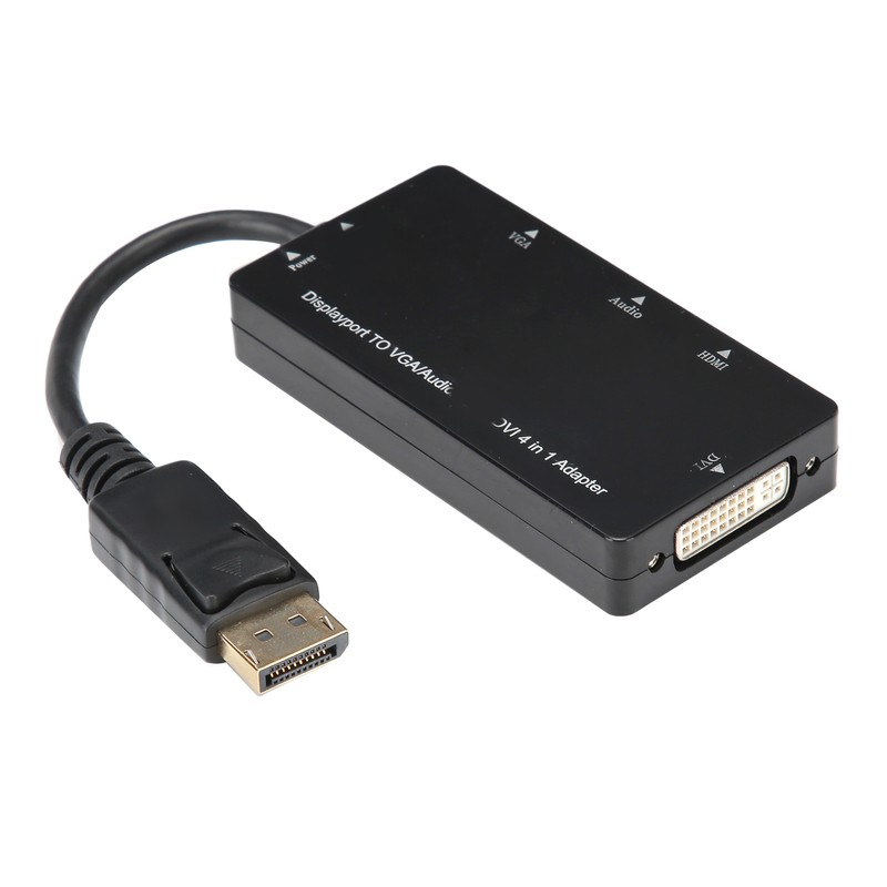 4‑in‑1 Adapter Cable Displayport to HDMI/VGA/DVI/Audio Converter Multifunction