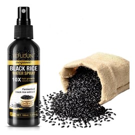 Organic Black Rice Water Spray for Hair Growth, with Castor Oil & Ginger Root Extract for Thicker, Fuller Hair, Helps in Hair Loss and helps Repair Damage 100ml/3.2 fl. Oz (1 PC) - ActivePur