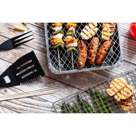 Chef Aid BBQ Griller Basket - The Perfect Grill Companion For Fish, Meat, And Vegetables. Lock In Food With Its Grill Basket Design, Flip With Ease For Even Grilling. Removable And Foldable Handle