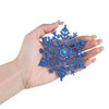 SULOLI 12PCS Glitter Snowflake Hanging Decorations(Royal Blue)