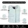 White Women Bullet Proof style Leather Motorcycle Vest for bikers