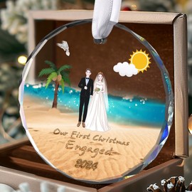 Kilrygh Engagement Gifts for Couples 2024 - First Christmas Engaged Ornament 2024 - Engagement Gift for Newly Engaged Couples, Her, Women, Friends, Fiance, Just Engaged, Bride to Be Gifts