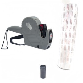 JiangMuXin Hand Labeler, Commercial Use, 10 Rolls + 1 Replacement Ink, Tag, Lightweight Type, Instruction Manual Included, Price Tag, Shelf Life, Handlabeler