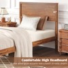 Giantex Wood Twin Bed Frames with Headboard, Mid Century Modern