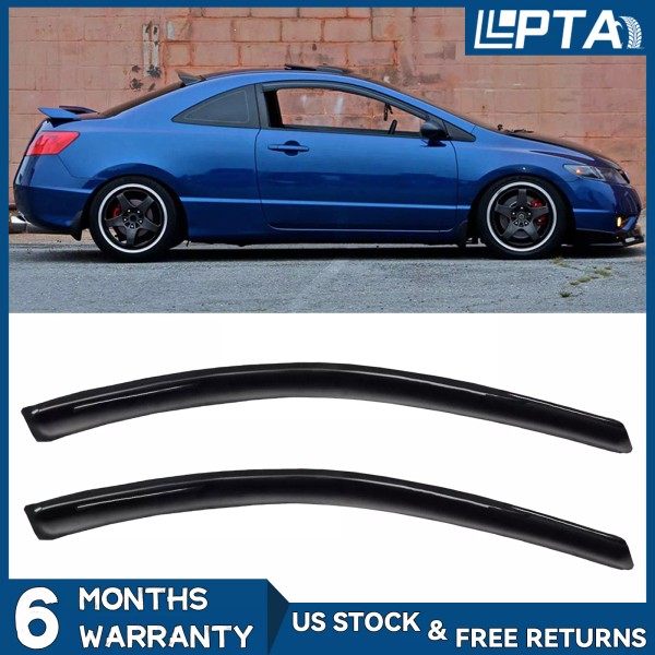 LLPTA 2pcs JDM Sun/Rain Guard Vent Shade Window Visors Fit