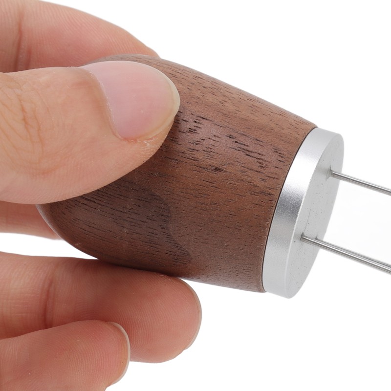 Coffee Distribution Tool Multifunctional Needle Coffee Distributor with Wooden Base