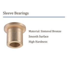 Kozelo Set of 4 Flange Sleeve Bearings - [10mmx16mmx20mm] Sintered Bronze Self-Lubricating Bushing for Machine Axis