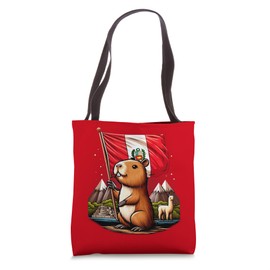 Peruvian Capybara Peru Flag - Ronsoco Fiestas Patrias Tote Bag