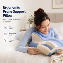 Memory Foam Reading Pillow for Bed and Sofa – 27° Incline Wedge Support for Lounging, Reading and TV