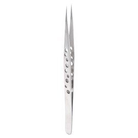 sourcing map Precision Tweezers 140mm Straight Pointed Hollow Anti-Slip Stainless Steel Craft Professional Tweezer for Replace Precision Parts Technology Industrial Electronics