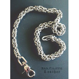 Men's Stainless Steel Byzantine Weave Wallet Chain 14 Gauge