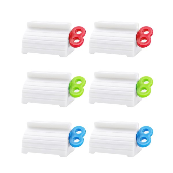 Toothpaste Squeezer – 6 Pack – Key Roller Design – Tube Holder and Dispenser – Plastic Tube Squeezer for Bathroom
