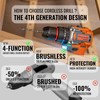 50N.m Brushless Cordless Drill, 4-Function Electric Drill with 36 pcs