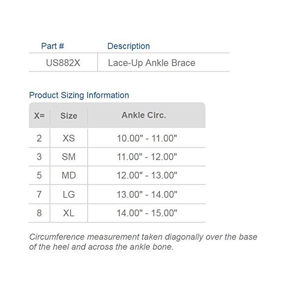 United Ortho US8828 Lace-up Ankle Brace, XL, Black