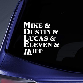 Bargain Max Decals Mike Dustin Lucas Eleven Will Sticker Decal Notebook Car Laptop 5.5" (White)