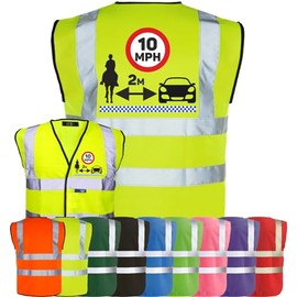 Corporate Togs Equine Hi-Vis Reflective Vest - GIVE SPACE SLOW DOWN Printed Emergency Vest with Reflective Strips, EN IS0 20471 Class 2 Compliant | Tabards for Adults