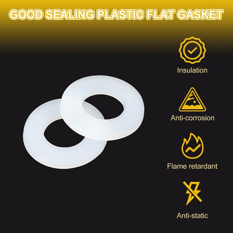 PATIKIL M8 Nylon Flat Washers, 120 Pcs 8mm ID 16mm