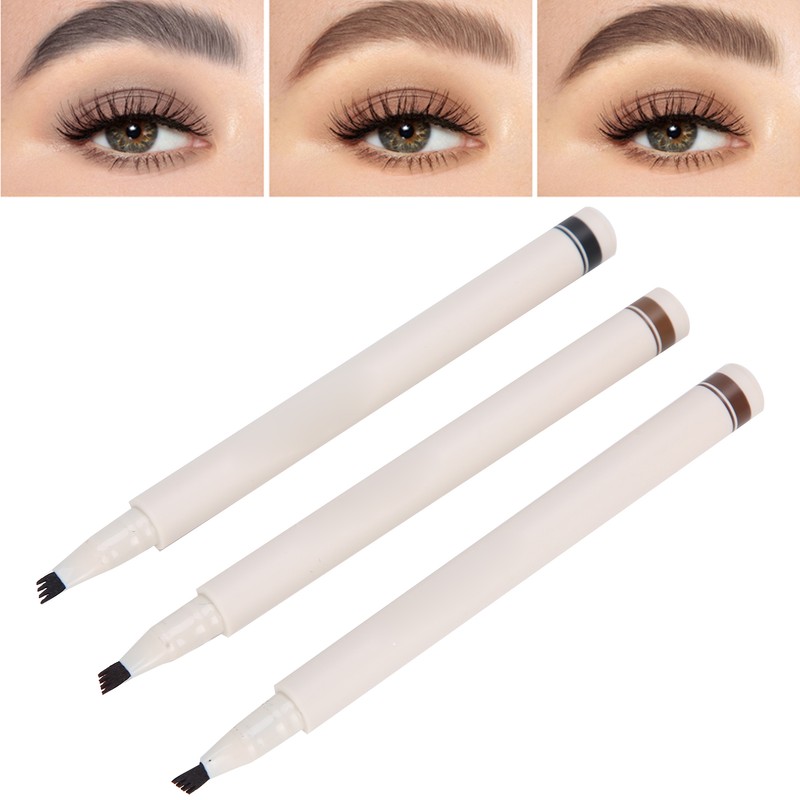 3pcs FOCALLURE Liquid Eyebrow Pencil 4-Fork Eyebrow Pen LongLasting Waterproof