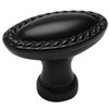 Cosmas 10 Pack 4116FB Flat Black Rope/Scroll Cabinet Hardware Oval