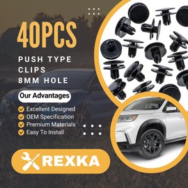 Rexka 40pcs Front Fender Liner Retainer Clip 91501-TR0-003 for Honda Acura Accord Civic Clarity Crosstour CR-V Fit Odyssey ILX MDX NSX RDX RLX TLX TSX