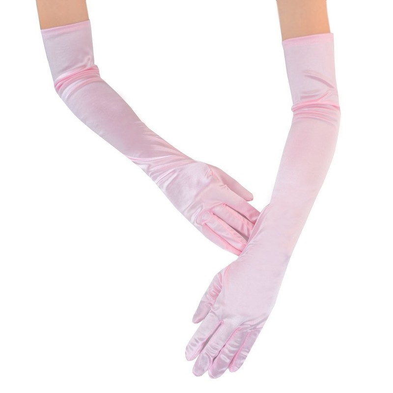 JISEN Women 20s Satin gloves Formal Bridal Banquet Party Wedding