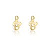 Carissima Treble Clef 1.55.8439 Women's Stud Earrings 375 Yellow Gold,