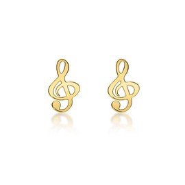 Carissima Treble Clef 1.55.8439 Women's Stud Earrings 375 Yellow Gold, 9ct Gold