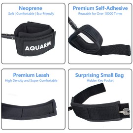 AQUARM Surfboard Leash 6/7/8/9 Feet Straight Leg Rope Premium SUP Leashes Ankle for Surfing