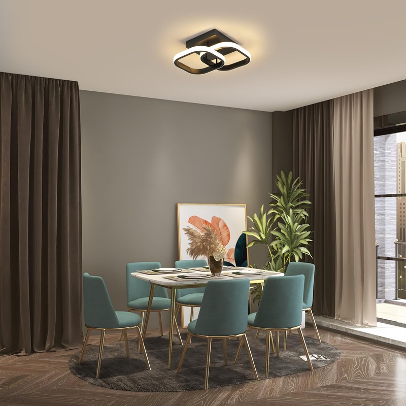 Osairous LED Ceiling Light Black, Modern Ceiling Light Square 2135