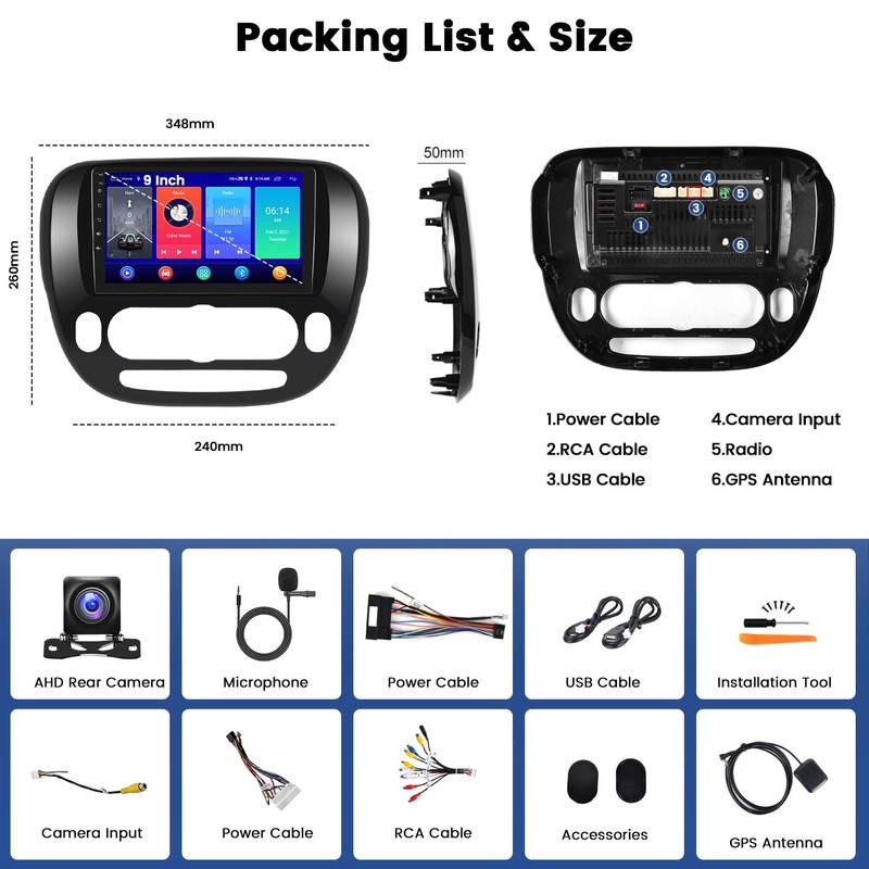 [2G+64G] Android 15 Car Radio Stereo for Kia Soul 2014-2017