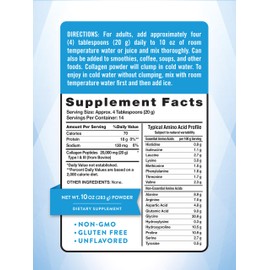 Nature's Truth Collagen Peptides Powder Unflavored | Grass Fed, Type 1 & 3 | 10 oz | Keto Friendly | Mixes Easily | Non-GMO, Gluten Free Supplement