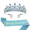ALRBE TIN Officially Retired Crown Sash Set Women Retirement Tiara