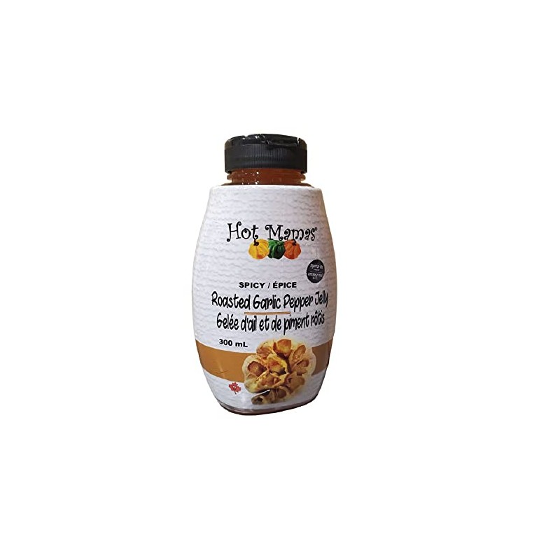 Hot Mamas Spicy Roasted Garlic Pepper Jelly in Squeezable Bottle,