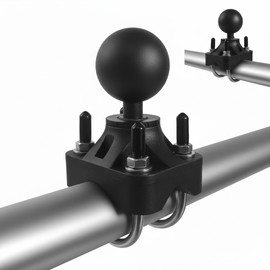 1.5" Ball Double U-Bolt Mount Base for 0.65-1.75" Tubes on Bikes & Boats