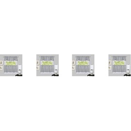 Achim Home Furnishings, Grey/White chim Home Furnishings DRTV24GW12 Darcy Window Curtain Tier Pair & Valance Set, 58" x 24" with 14" Valance, Pair (4)