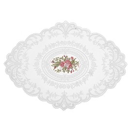 CENPEK 2PCS Retro Lace Placemats Crochet Doilies Table Placemats Handmade Embroidered Table Mats 12x16 inch