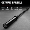 LIONSCOOL 7ft Olympic Barbell (Black E-coating, 1000LBS, No Center Knurl)