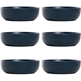 10 Strawberry Street Wazee Matte Coupe Dinnerware, Bowl, Dark Blue, Set of 6
