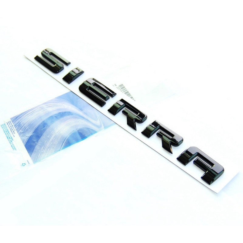 Yoaoo 2Pack OEM Black Sierra Nameplates Letter Emblems Badges Glossy
